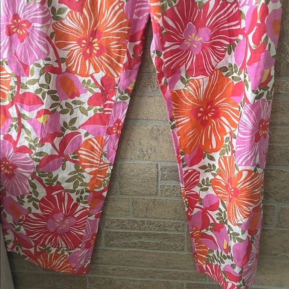 Sz 12 Lilly Pulitzer Palm Beach Fit Pants Wide Leg Linen Blend - Picture 3 of 9